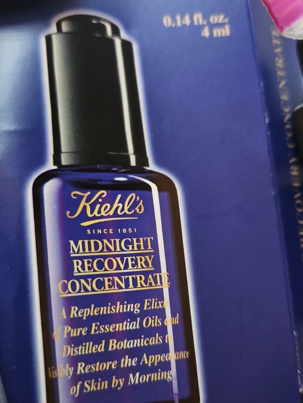 .14 FL OZ SAMPLE KIEHL'S MIDNIGHT RECOVERY CONCENTRATE.